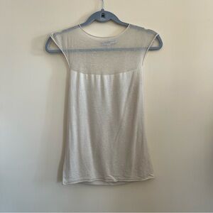 Armand Diradourian Cream Short Sleeve Top